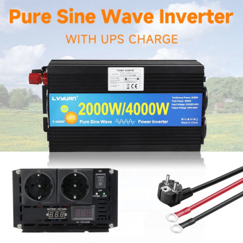 Інвертор перетворювач напруги Lvyuan 2000W 24-230v 2000/4000w чистий синус