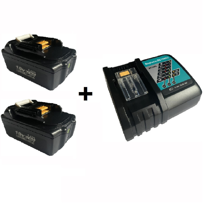 Набір з двох акумуляторів та зарядного пристрою Makita Aeboren bl1850b + Vanon DC18RCT Набір з двох акумуляторів та зарядного пристрою Makita Aeboren bl1850b + Vanon DC18RCT