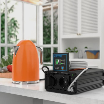 Инвертор преобразователь напряжения Edecoa Spannungswandler 12-230v 1000/2000w чистый синус (пульт дистанционного управления)