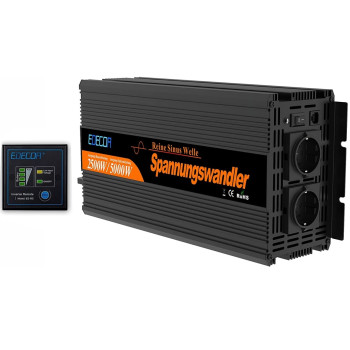 Інвертор перетворювач напруги Edecoa Spannungswandler 12-230v 2500/5000w чистий синус (пульт дистанційного керування)