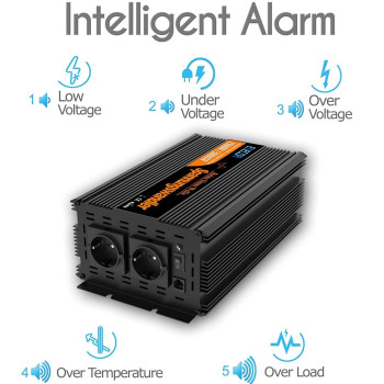 Інвертор перетворювач напруги Edecoa Spannungswandler 12-230v 2500/5000w чистий синус (пульт дистанційного керування)