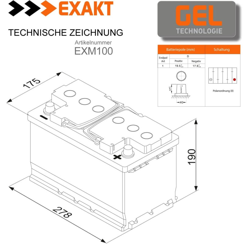 АКУМУЛЯТОР ГЕЛЕВИЙ EXACT C100 100АH/12V GEL АКУМУЛЯТОР ГЕЛЕВИЙ EXACT C100 100АH/12V GEL