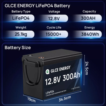 Акумулятор GLCE Energy 12V 300Ah LiFePO4