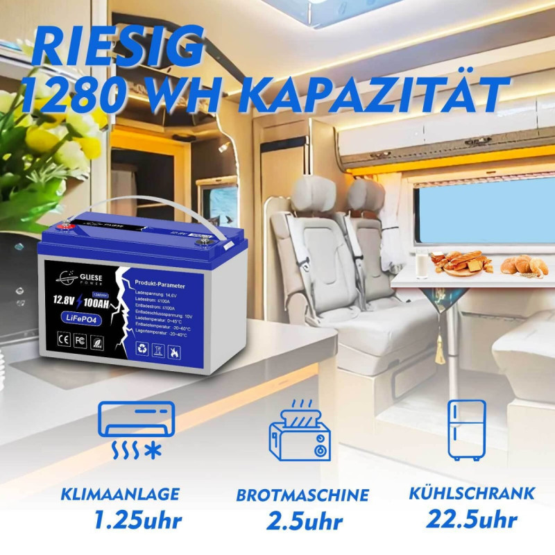 Акумулятор Gliese 12V 100Ah LiFePO4 з 100A BMS Акумулятор Gliese 12V 100Ah LiFePO4 з 100A BMS