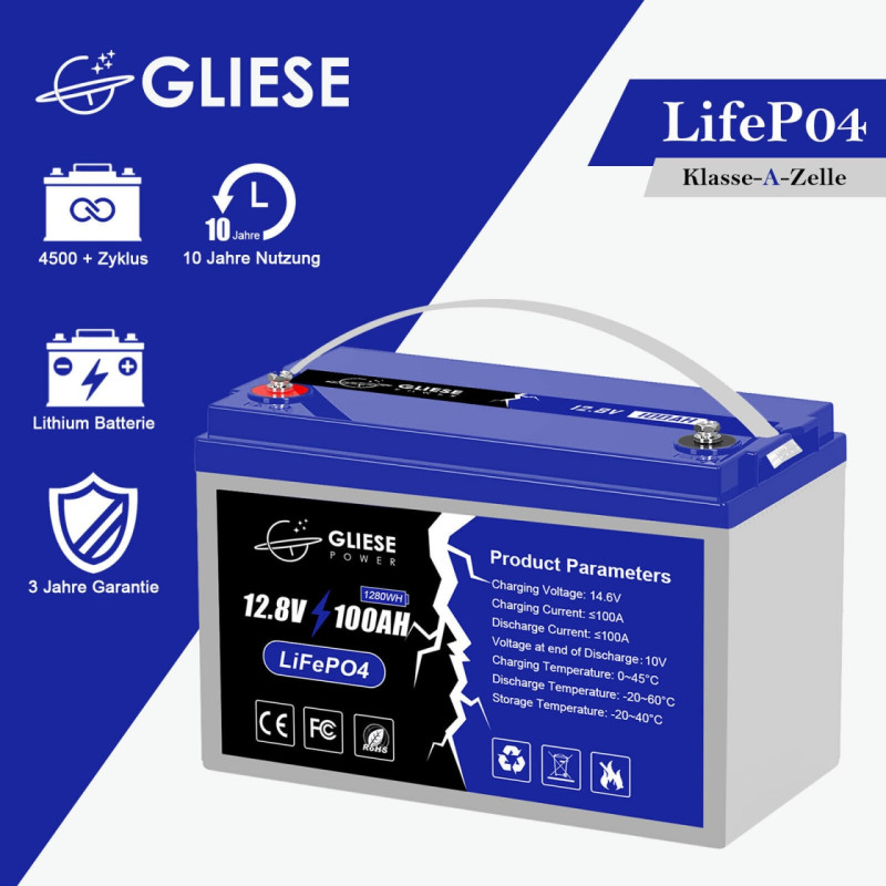 Акумулятор Gliese 12V 100Ah LiFePO4 з 100A BMS Акумулятор Gliese 12V 100Ah LiFePO4 з 100A BMS