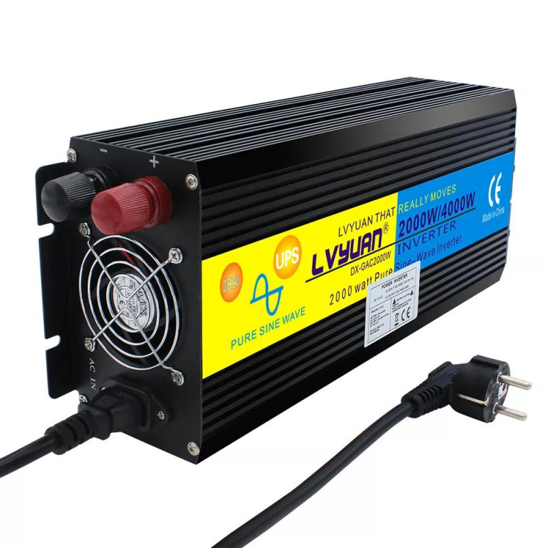 Інвертор перетворювач напруги Lvyuan 2000W 12-230v 2000/4000w чистий синус Інвертор перетворювач напруги Lvyuan 2000W 12-230v 2000/4000w чистий синус