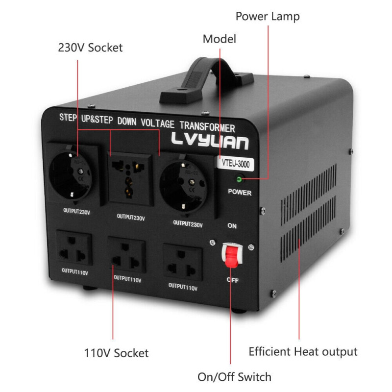 Перетворювач напруги LVYUAN VTEU-5000 3000Вт 110В/220В Перетворювач напруги LVYUAN VTEU-5000 3000Вт 110В/220В
