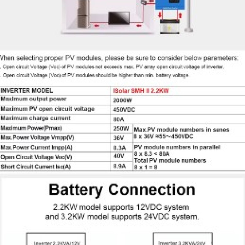 Гібридний сонячний інвертор EASUN POWER ISolar-SMH-II 2.2KW Гібридний сонячний інвертор EASUN POWER ISolar-SMH-II 2.2KW