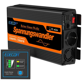 ІНВЕРТОР ПЕРЕТВОРЮВАЧ НАПРУГИ SPANNUNGSWANDLER 12-230V 1000/2000W ЧИСТИЙ СИНУС