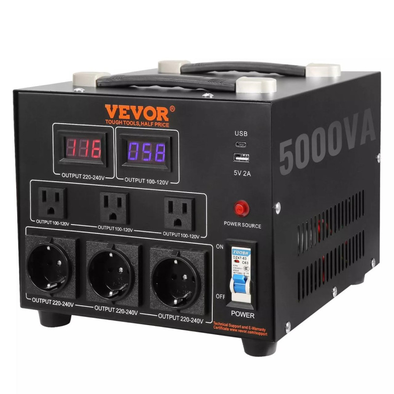 Перетворювач напруги Vevor 5000W 110В/220В