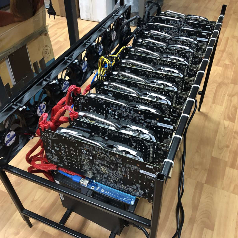 Майнінг ферма на 12 відеокарт RX 570 4ГБ Майнінг ферма на 12 відеокарт RX 570 4ГБ