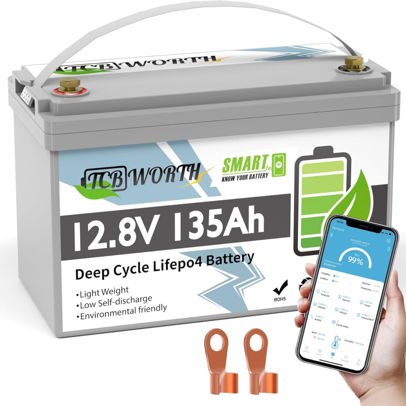 Літій-залізо-фосфатний акумулятор TCBWorth YD12135 12.8V 135Ah 1728Wh LiFePO4
